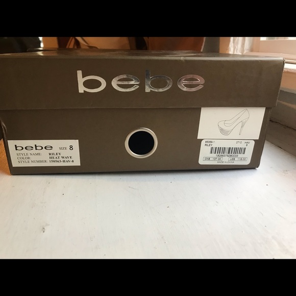 BRAND NEW. Red & black Bebe pumps - Picture 6 of 6